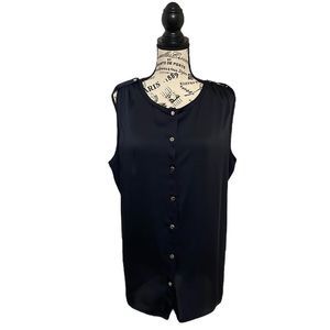 Dark Navy Micheal Kors Sleeveless Button Down